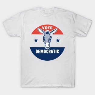 Vote Democratic / Vintage Style Pin Design T-Shirt